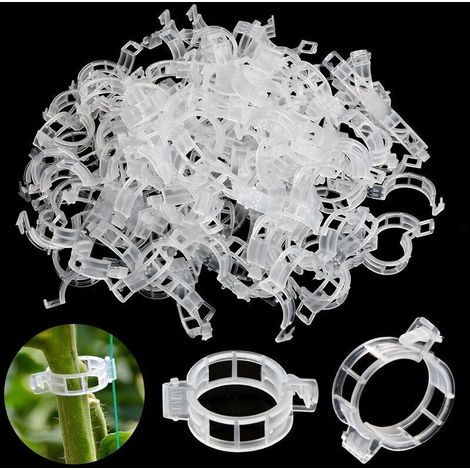 100 Pièces Clips de Support de Plantes, Clips pour Les Légumes, Pinces à Plantes en Plastique, Clips de Fixation pour Plantes de Jardin, Clip pour Tomates, Plants de Vignes, Légumes, Blanc H151 (1/4)