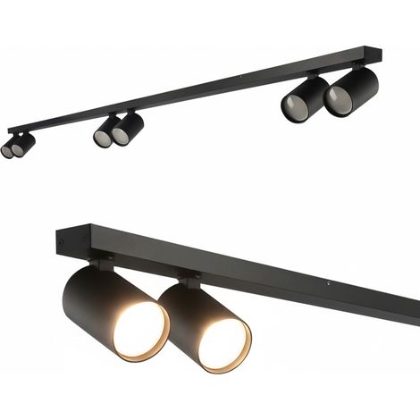 Plafonnier à 6 spots orientables IP20 GU10 230V MALGA 6 LINE noir EDO Solutions (1/5)