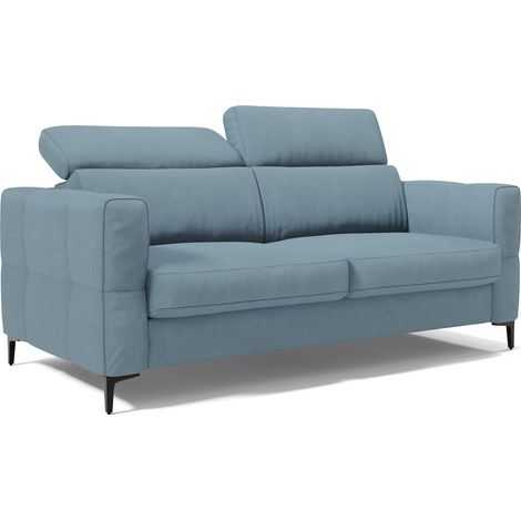 Gardenia Schlafsofa mit 18 cm hoher Matratze wasserfestem Stoff T02 178 cm (mat. 120x197) Pastellblau