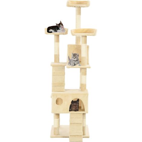 Maison Exclusive - Albero per Gatti con Tiragraffi in Sisal 170 cm Beige