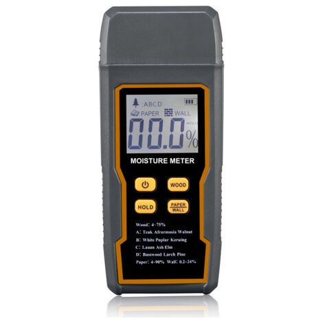 Misuratore di umidità multifunzionale a 4 modalità con display LCD, per materiali da costruzione in legno per pareti. (1/5)