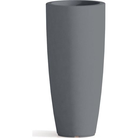 Idroweb – Pot à réserve d'eau rond 70 cm – Résine écologique gris – Finition sablée – Capacité 12 litres – Résistant aux chocs et intempéries