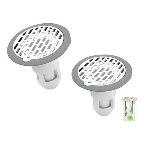 [NON UTILIZZATO] Filtro per capelli doccia da 2 pezzi, protezione di scarico in ABS + TPR, filtro di copertura dello scarico della vasca, anti-insetto e anti-blocco-bianco