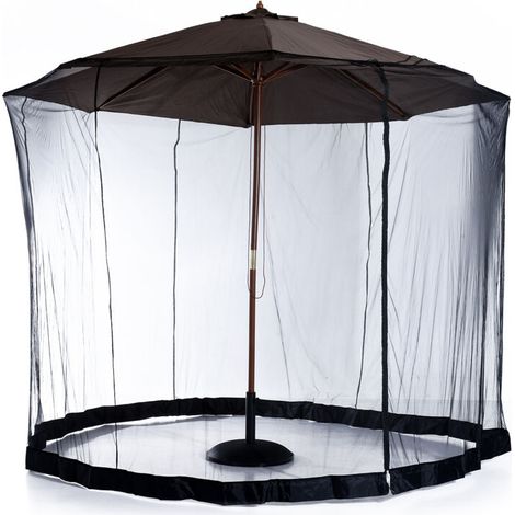Mosquito net diameter 3m x height 2.3m, cylindrical mosquito net for parasol with zipper and black weight (1/5)