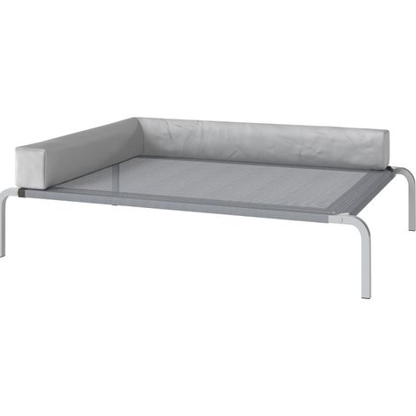 Erhöhtes Outdoor-Hundebett mit Kissen, L 110 x 75 x 30 cm, hellgrau (1/4)