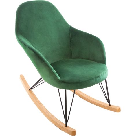 Rocking-chair en velours EWAN (1/4)
