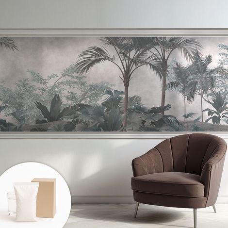 Papier peint intissé mural avec imprimé motifs uniques apparence moderne - Colle incluse gratuite Nature exotique 250x104 cm (1/5)