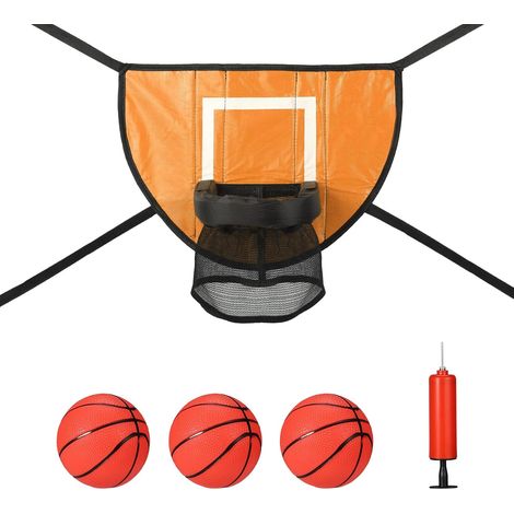 Trampoline Basketball Basket Fixing Set, with 3 Mini Basketball Balls and 1 Pump, Basketball Goal for Trampoline Accessories Basketball Game Waterproof for All Ages (Orange) (1/5)