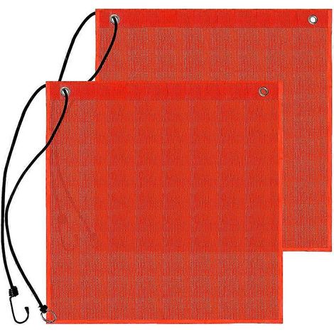 Drapeau de sécurité pour camions, en maille enduite de vinyle, 45,7 x 45,7 cm (18 x 18 pouces), avec œillets renforcés, pour remorque de jet-ski (lot de 2). (1/5)