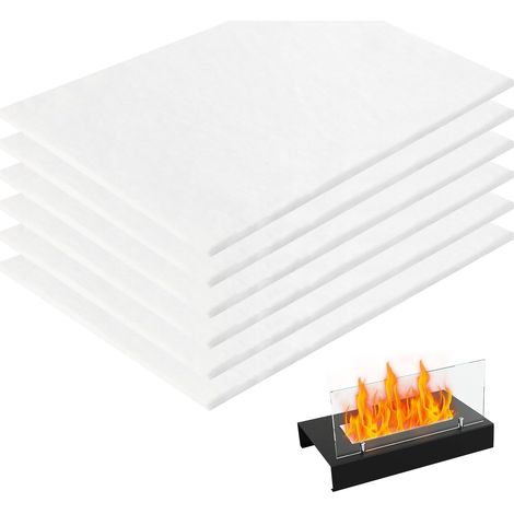 Ceramic Wool for Fireplace Ethanol, 6 Pieces Ceramic Wool Sponge for Table Fireplace, 30 x 20 cm, Ceramic Wool for Bioethanol to Prolong Burning Time (1/5)