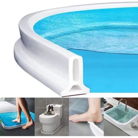 Barrière de Douche Pliable, 100cm Butée de Douche, Système de Rétention Pour Barrage d\'eau et Maintient d\'eau à l\'intérieur du Seuil
