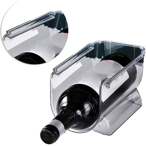 Organisateur de vin empilable en plastique transparent, porte-bouteilles en forme d'ours d'eau pour la maison, 1 bouteille transparente (1/5)