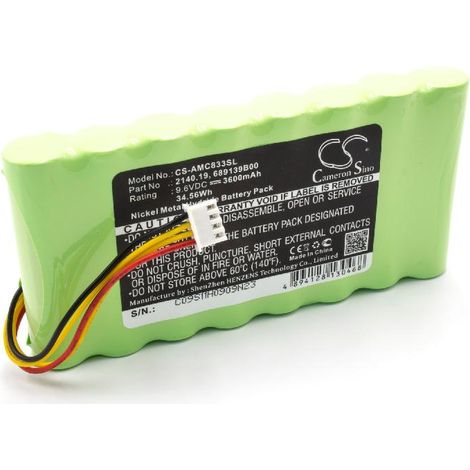 vhbw Akku Ersatz für AMC 2140.19, 689139B00, 694233 für Messgerät (3600 mAh, 9,6 V, NiMH)