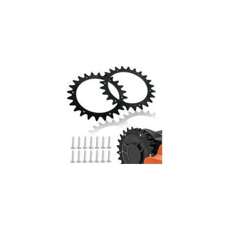 Pointes pour tondeuse robot noires Ø 205 mm avec 14 vis compatibles avec Worx Land droid S et M S300 S450i S700i M500 M700 M800i M900 M1000 M1000i (1/5)