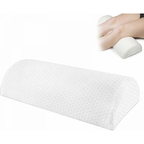 Coussin de Coussin Demi-Lune, Demi-Cylindre Repose-Pieds, Coussin de Repose-Pieds en Mousse à Mémoire de Forme, Oreiller de Pied sous Le Bureau, Repose Pieds Bureau Mousse, Blanc (1/5)