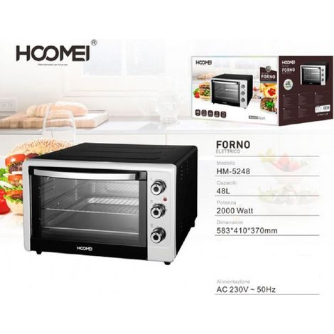 Four électrique 48 Litres 2000 Watts Petit Four Avec Lumière Minuterie Et Thermostat Cuisine