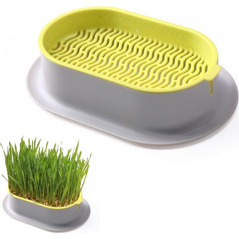 Kit de culture hydroponique pour herbe à chat (graines non incluses), plateau de germination pour graines de cataire et d'herbe de blé, boîte de plantation pour chats d'intérieur, sans terre. (1/5)