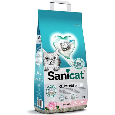 Sanicat Lettiera Agglomerante Clumping White Rose Petal - Sacco 8 Lt - Lettiere