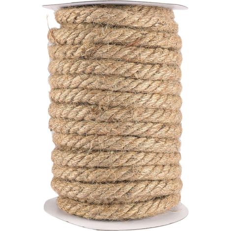 Ficelle Jute 10 mm x 10 m - Corde Naturelle Fine pour Jardinage, Extérieur, Emballages Cadeaux et Décoration Mariage Bohème (1/3)