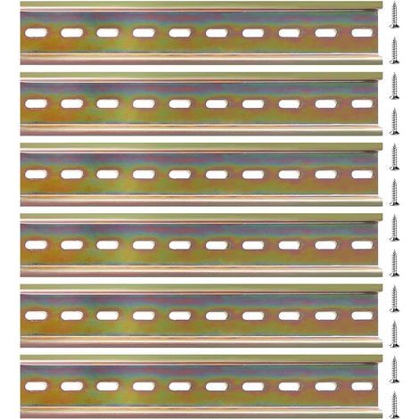 Rail DIN Montage en Forme de U, 12 Pièces Vis Inclus, pour Borne Sur Rail DIN et Contacteur, 35200 mm, Acier Allié (1/5)