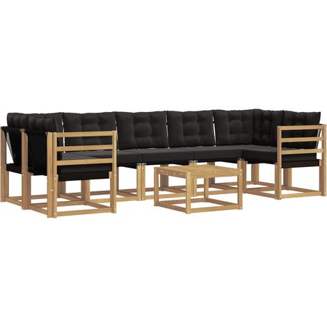 Outdoor Sofa Set with Cushion 8 pcs White and Black vidaXL (1/5)