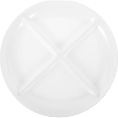 Assiette à fruits compartimentée, assiette de rangement multi-compartiments, plat à fruits de cuisine, assiette à goûter.-24.5X24.5X2.8CM-White (1/4)