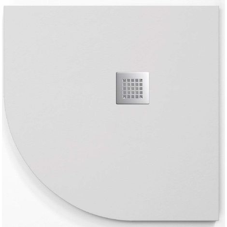 Mineralguss-Duschwanne MADISON CURVE Schieferoptik WEISS 90x90 cm
