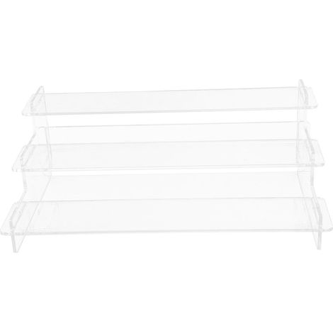 Présentoir à Parfums Étagère Escalier en Acrylique Transparent à 3 Niveaux Facile à Assembler Surface Lisse pour Bijoux et Décoration Maison (1/5)