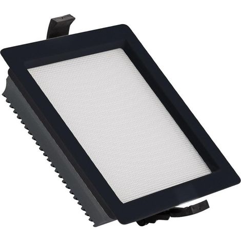 LED Downlight Einbaustrahler 15W Eckig SAMSUNG Aero 130lm/W Mikroprismatisch LIFUD Ausschnitt 135x135 mm Schwarz 3000K Warmweiß