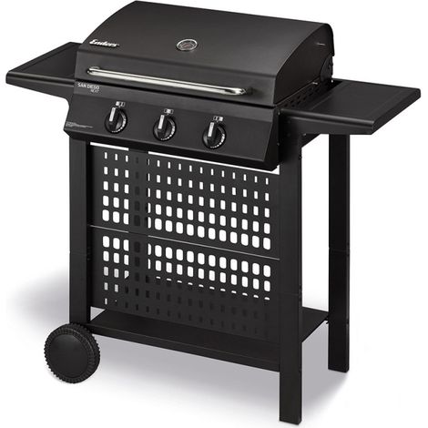 Barbecue à gaz 3 brûleurs inox – Surface de cuisson 50,5 x 33 cm – Grille de maintien au chaud – Bac récupérateur de graisse amovible – Enders (1/5)