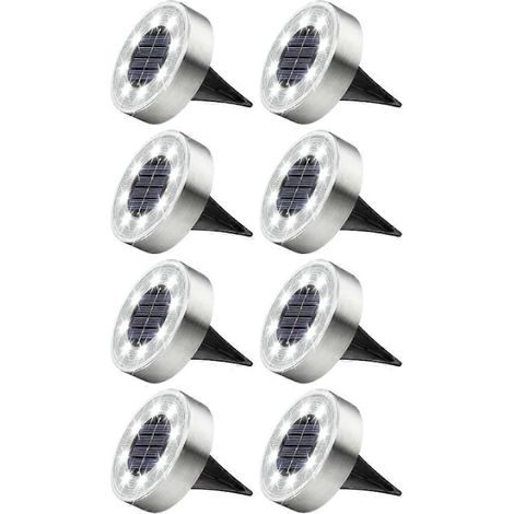 Set mit 8 IP68 Solar-Bodenleuchten für den Außenbereich, zur Einbettung in die Landschaftsbeleuchtung von Einfahrten und Höfen, B (1/5)