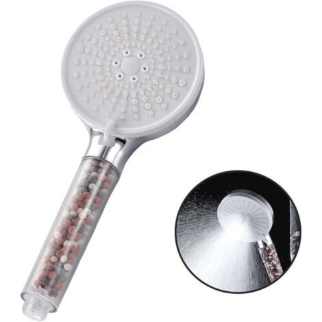 Pommeau de douche, pommeau de douche à filtre amélioré haute pression, 5 expériences de douche, pommeau de douche universel avec filtre à eau dure (1/5)