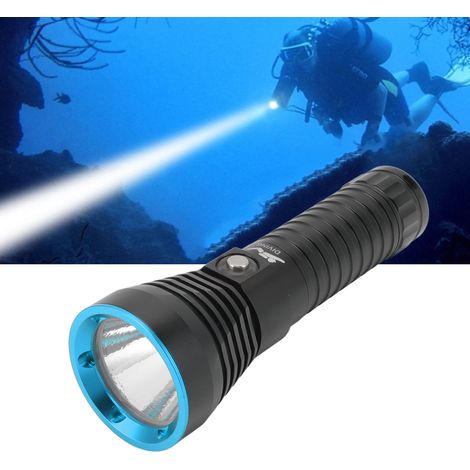 3000 lm LED-Taucherlampe, wasserdicht nach IPX8 bis 100 m Tiefe, blau (1/5)