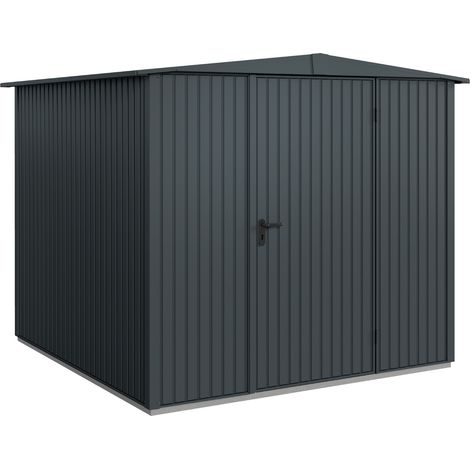 Hörmann Metall-Gerätehaus Berry Classic mit Satteldach Typ 2, 259 x 248 cm, anthrazitgrau, 6,4 m², 1-flüglige Tür (1/5)