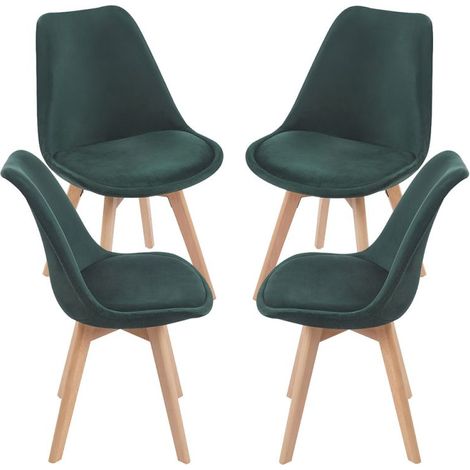 Packs Sillas Comedor - Pack 4 Sillas Synk Terciopelo - Verde oscuro (1/5)