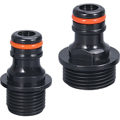 Juego de 2 conectores rápidos para manguera de jardín - Conectores de agua de 1/2" (3"/10,2 cm) - Adaptador para grifo de reparación de jardín (1/5)