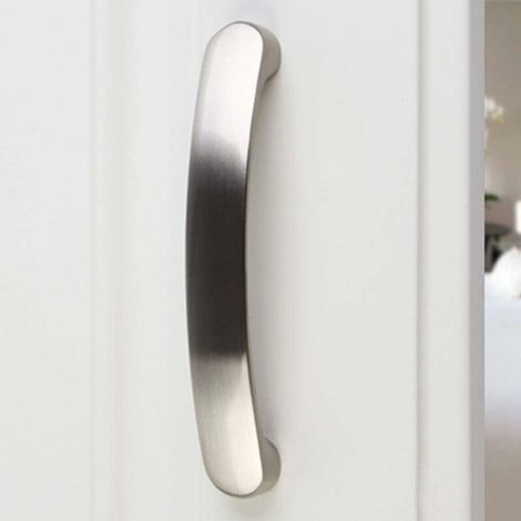 Set of 10 Brushed Nickel Drawer Door Kitchen Cabinet Handles(96mm) MUMU (1/4)