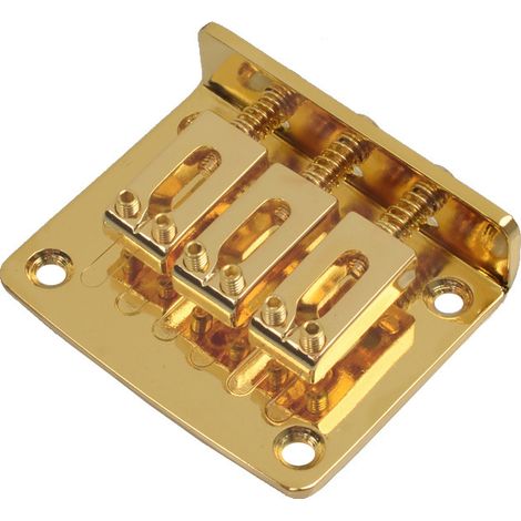 Chevalet de guitare électrique, chevalet fixe réglable à 3 cordes pour guitare électrique Cigarbox (doré) (1/5)