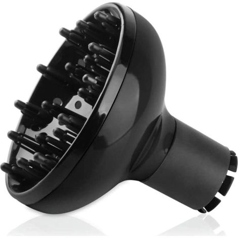 Diffuseur universel pour sèche-cheveux professionnel - Buse universelle pour coiffer les cheveux bouclés ou ondulés (noir) (1/4)