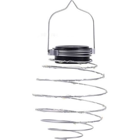 Décoration de jardin solaire LED Lampe d'extérieur suspendue étanche en forme de ressort pour jardin, arbres, allée, accessoires de jardin (1/5)