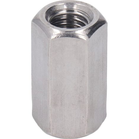 Lot de 5 écrous de liaison hexagonaux inox 304 argenté M12 x 1.75-19-L36mm filetage fin métrique pour boulons vis goujons tiges filetées (1/5)