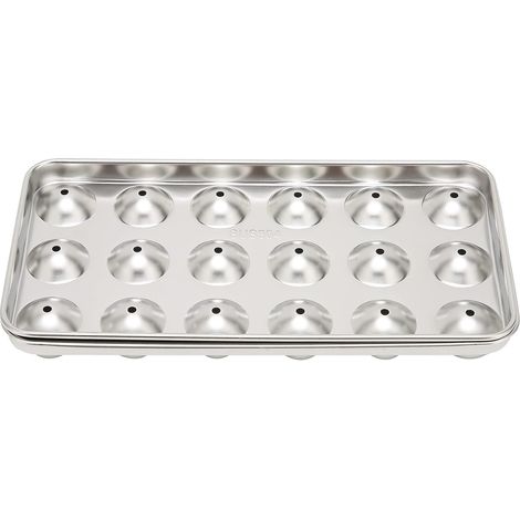 Bac à glaçons en acier inoxydable avec 18 compartiments, bac à glaçons avec couvercle, boules froides, bac à glaçons en métal
