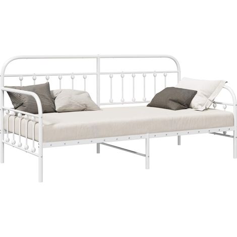 vidaXL Estructura de cama nido Blanca 90x200 cm Acero