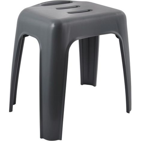 HOCKER Taburete con asiento de ducha grande gris - Max 130kg Spirella