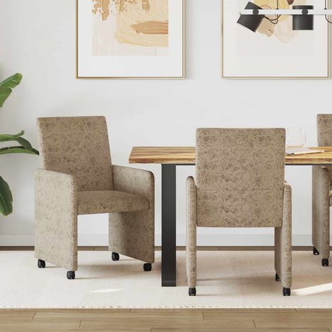 Esszimmerstühle mit Rollen 2 pcs Hellgrau 57 x 66 x 94 cm