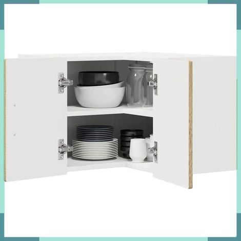 Armoire d'angle murale de cuisine - 885307 - Chêne sonoma - 2 étagères - 57x57x40 cm (1/5)