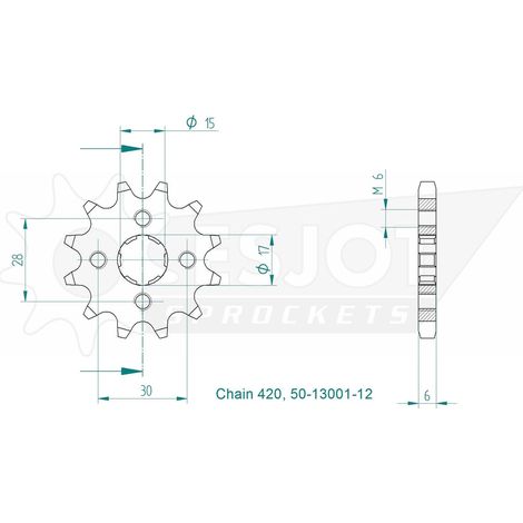 Pignon TT Honda - 420 - 12 Dents - Made in Germany