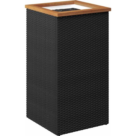 Maison Exclusive - Pflanzkübel Schwarz 40x40x80 cm Poly Rattan (1/5)