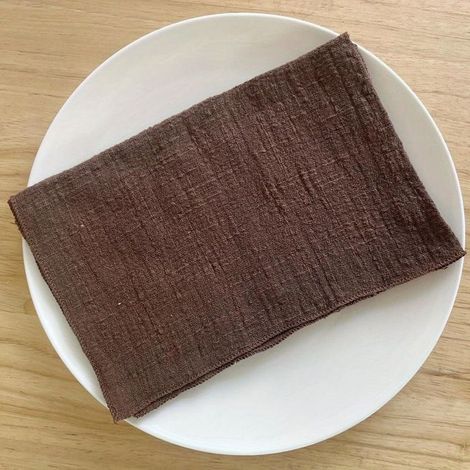 Lot de 10 serviettes de table réutilisables et lavables en tissu, idéales pour les mariages, les fêtes et la décoration de table - Marron café - 42 x 42 cm (1/5)