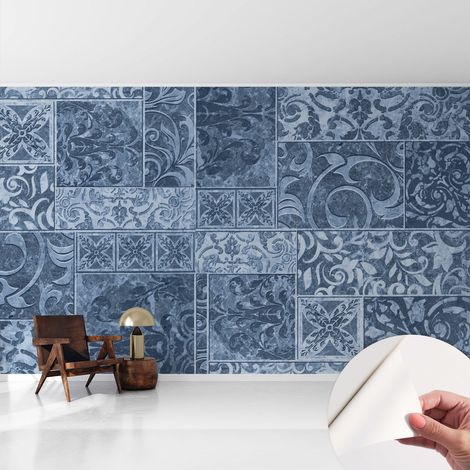 Fototapete Selbstklebend - trendige Wanddeko - Schlafzimmer - Wohnzimmer Pflanzliche Ornamente 416x254 cm (1/5)